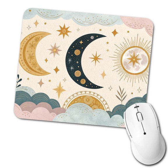 Celestial Moon Collage Mouse Pad Low Profile Gaming Mat