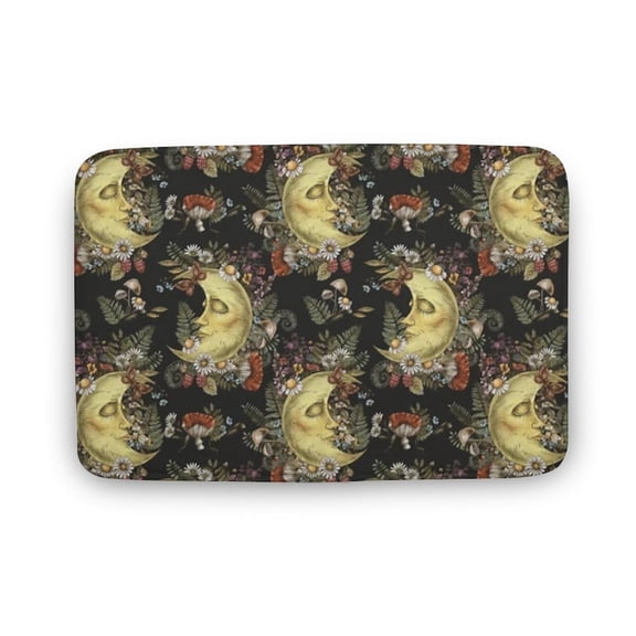 Celestial Moon Doormat, Floral Desk Mat Aesthetic, Green Witch Goth Doormat,Welcome Doormat, Home Decor, Fun Welcome Mat,Indoor Doormat,Front Back Door Mat 16x24