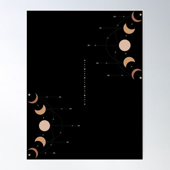Celestial Moon Phases Poster Wall Art, Modern Wall Decor For Living Room Bedroom, 24x36 UNFRAMED