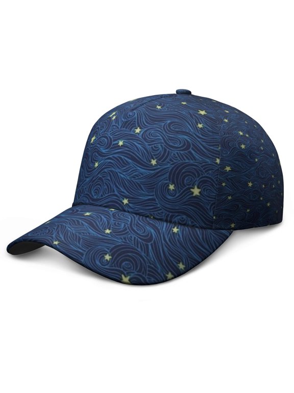 Celestial Moon Sun Space Baseball Cap Adjustable Dad Hat for Team Sports, Training, and Competition with Unique Space Print