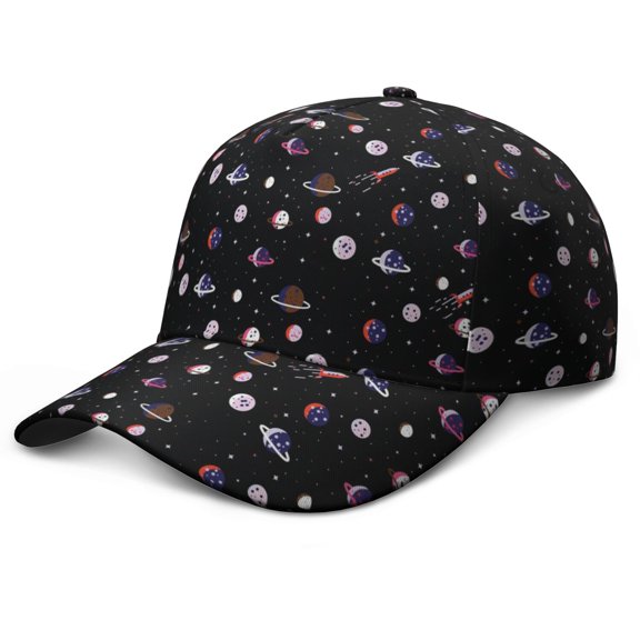 Celestial Moon Sun Space Baseball Cap – Adjustable Dad Hat for Team Sports, Training, and Competition with Unique Space Print