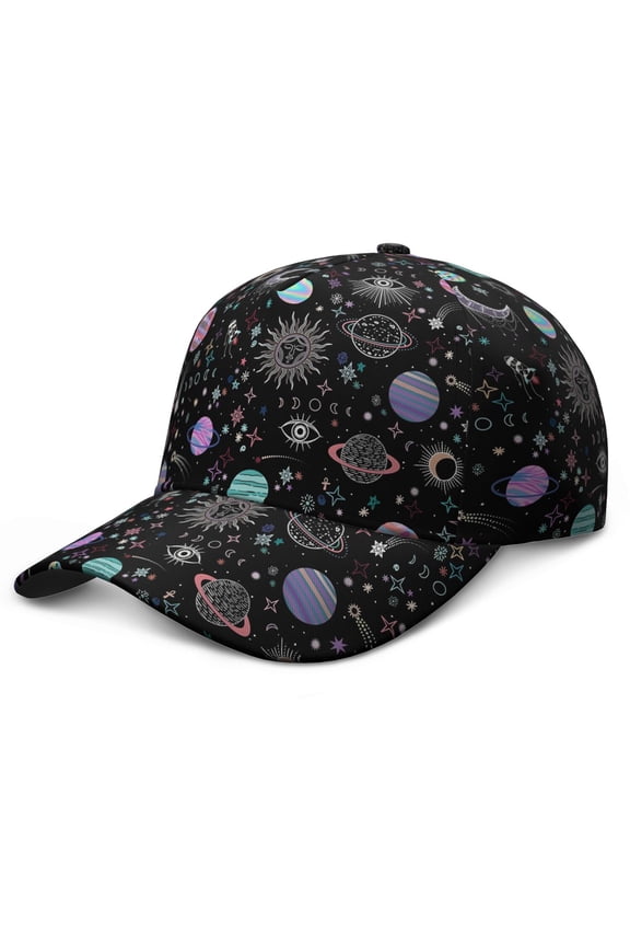 Celestial Moon Sun Space Baseball Cap – Durable Snapback Hat for Team Sports, Training, and Competition