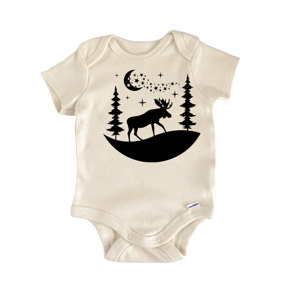 Celestial Moose Moon - Baby Bodysuit