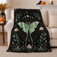 thumbnail image 1 of Celestial Moth Moon Phases Botanical Mystical Celestial Art, Mystical Celestial Art Scene, Warm Flannel Blanket for Sunroom and Reading Nook, Garden Lovers Housewarming Gift, Celestial Home Decor, 1 of 9
