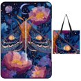 thumbnail image 1 of Celestial Moth Moonlit Floral Garden Picnic Blanket Waterproof Outdoor Beach Blanket Hand-held Pad Suitable for Travel, Camping, Beach, Family Gatherings, 1 of 8