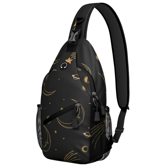 Celestial Mystical Moon and Sun Crossbody Bag Vintage Steampunk Astronomy Chest Bag Durable & Comfortable for Daily Use