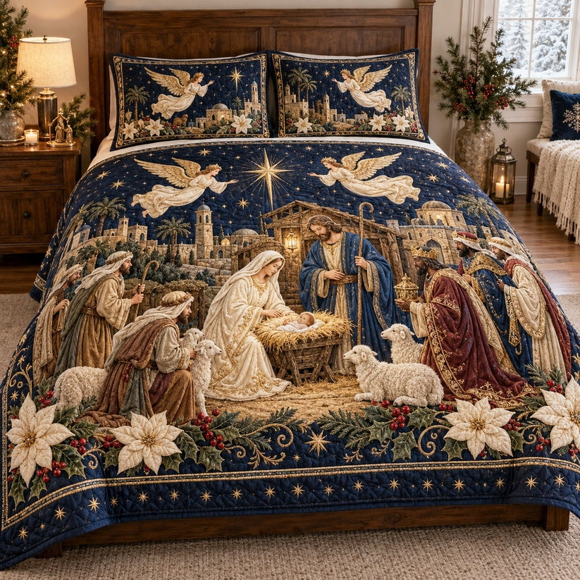 Celestial Nativity 3-Piece Quilted