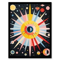 Celestial Navigation Hilma af Klint Style Abstract Oil Painting Planetary Cartography Art Print Framed Poster Wall Decor 12x16 inch