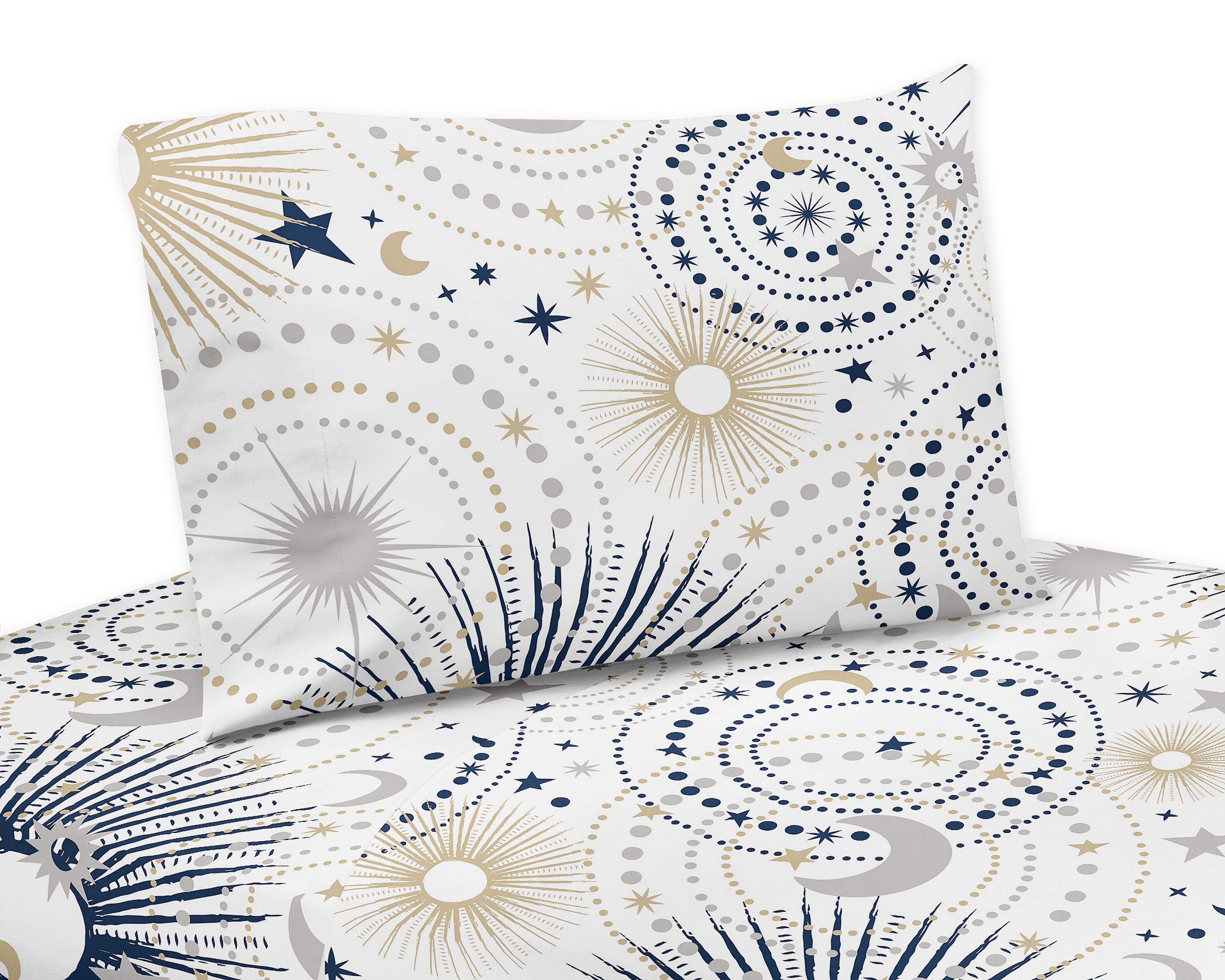 Celestial Navy Blue and Gold Queen Sheet Set by Sweet Jojo Designs