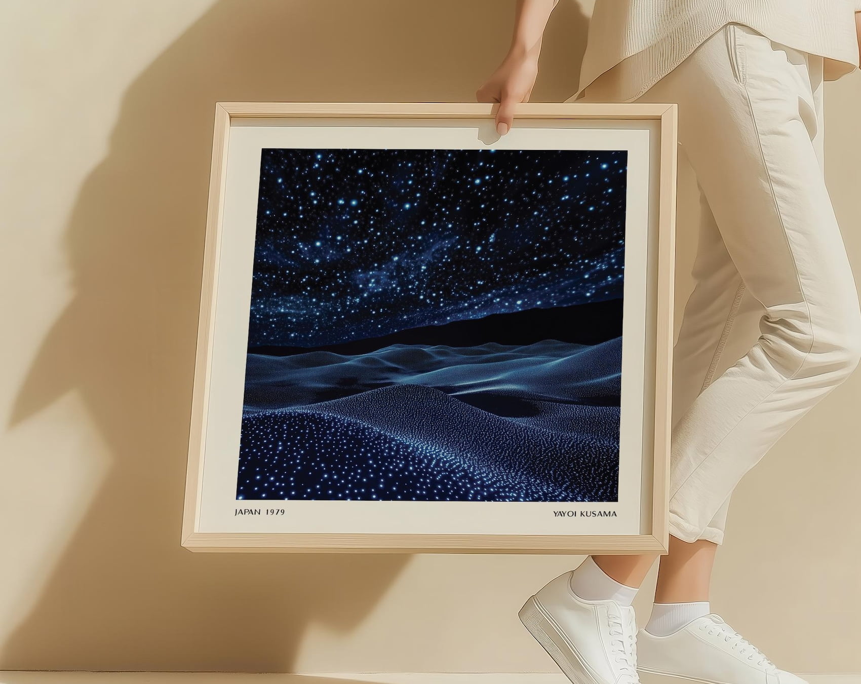 Celestial Nightscape Wall Art | Yayoi Kusama Inspired Starry Poster ...