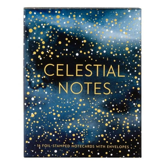 Celestial Notes: 16 Foil-Stamped Notecards with Envelopes (Celestial Star Stationery, Space and Galaxy Watercolor Blank Notecards) (Other)
