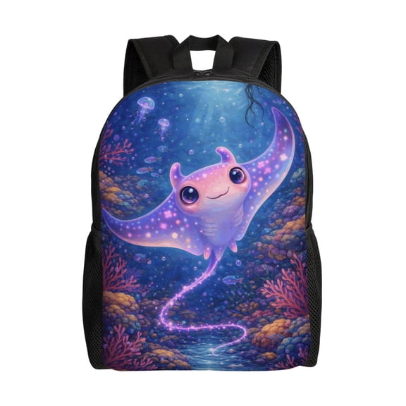 Celestial Ocean Manta Backpack Large Capacity Laptop Bag for Men and Women