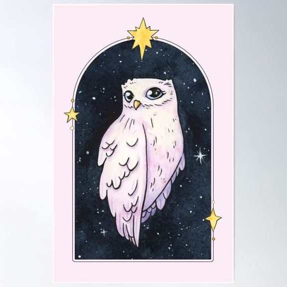 Celestial Owl Poster Wall Art, Modern Wall Decor For Living Room Bedroom, 12x18 UNFRAMED