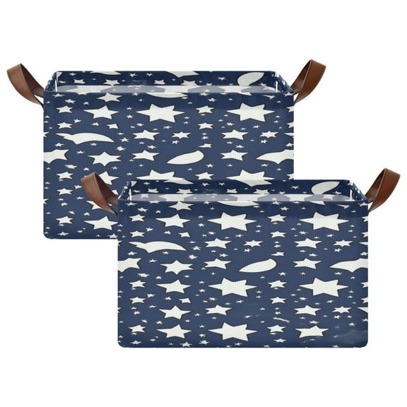 Celestial Patterns Design 16.9x11.4x10in Foldable Open Home Storage Bins Durable Water Resistant Shelf Baskets