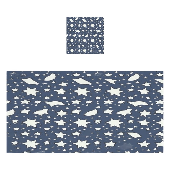 Celestial Patterns Design 2 Piece Cotton Bath and Face Towel Set Soft and Absorbent, for Beach Pool Bathroom