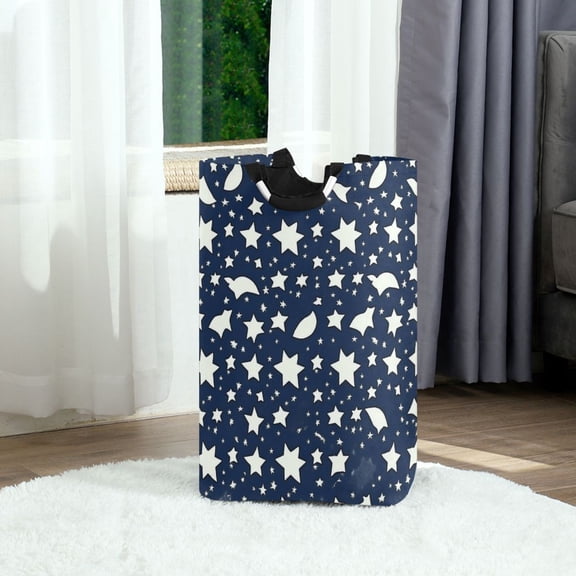 Celestial Patterns Design Foldable Laundry Hamper 12.6x11x22.7in with Handles for Bathroom Bedroom Storage