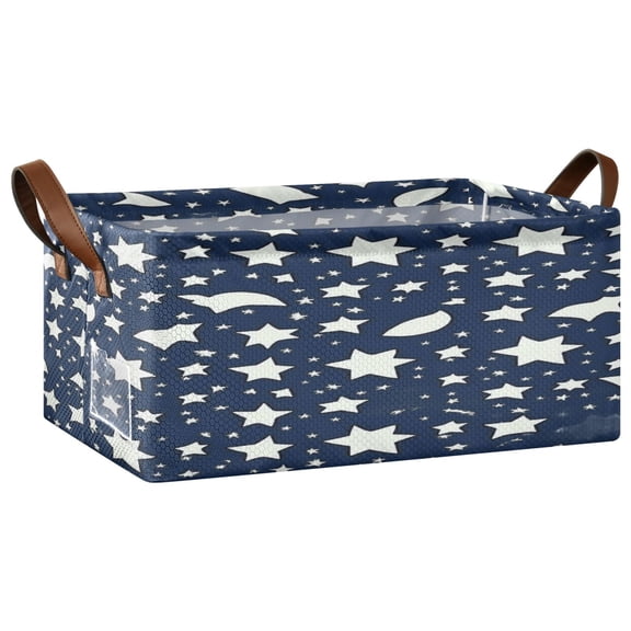 Celestial Patterns Design Open Home Storage Bins Foldable Metal Frame Shelf Baskets 16.9x11.4x7.7in Water-Resistant