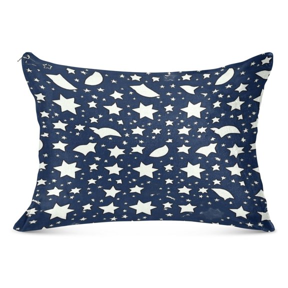 Celestial Patterns Design Soft Plush Pillow Cover, Zippered Design, Comfortable for Bedroom and Sofa