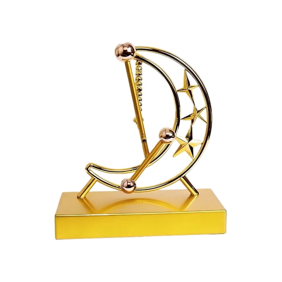 Celestial Perpetual Motion Desk Toy, 10" Moon Cradle Pendulum, Battery-Free Swinging Motion, Educational Science Decor & Stress Relief Desktop Decoration