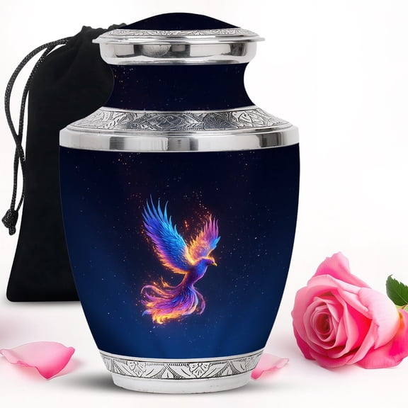 Celestial Phoenix Urns for Ashes Adult Male - Memorial Large Urn for Human Ashes Adult Women - Handcrafted Urn for Funeral - Burial Urns for Decorative - 10Inch 200Lbs Capacity