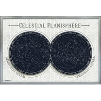 Celestial Planisphere Wall Poster, 22.375" x 34", Framed
