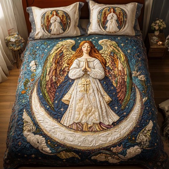Celestial Prayer Quilted Bedding Set , 3-Piece Bedding Set