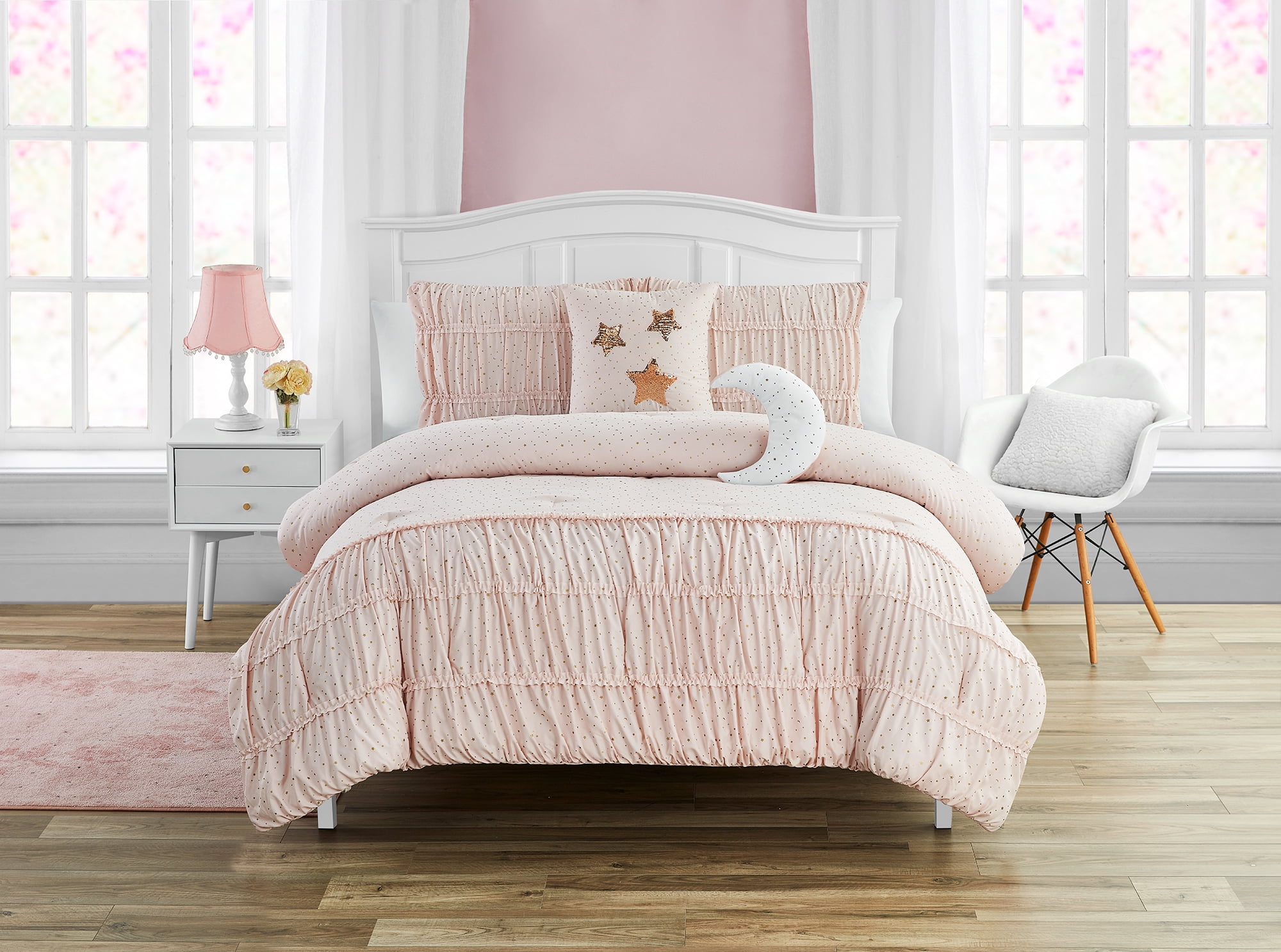 Celestial Princess Pink Microfiber Comforter Set - Full