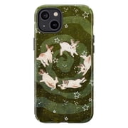 Celestial Rabbit Spiral Phone Case, Whimsical Starry Night Bunny Cover for iPhone 17 16 15 14 13 12 11 Plus Pro Max Mini