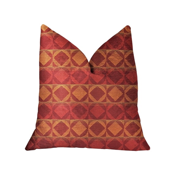 Plutus Celestial Red and Orange Luxury Throw Pillow - Double sided 12" x 20"