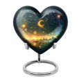 thumbnail image 1 of Celestial Reverie Small Ashes Keepsake - Heart Shaped Decorative Urns - Urns For Human Ashes Adult Male Dad - Funeral Ashes Urn - Heart Shaped Urn For Adults (Size-3inch,1pcs), 1 of 5
