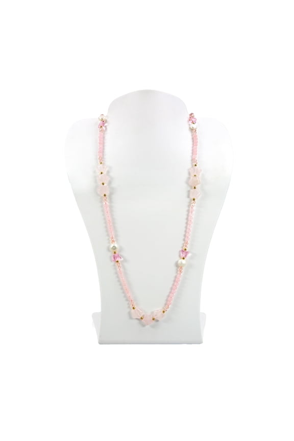 Celestial Rose Quartz Bloom Necklace
