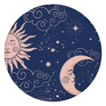 thumbnail image 1 of Celestial Round Elastic Tablecloth - Sun and Moon Astrology Print Waterproof Fitted Table Cover for Outdoor Dining, Windproof Picnic Cloth, 1 of 7