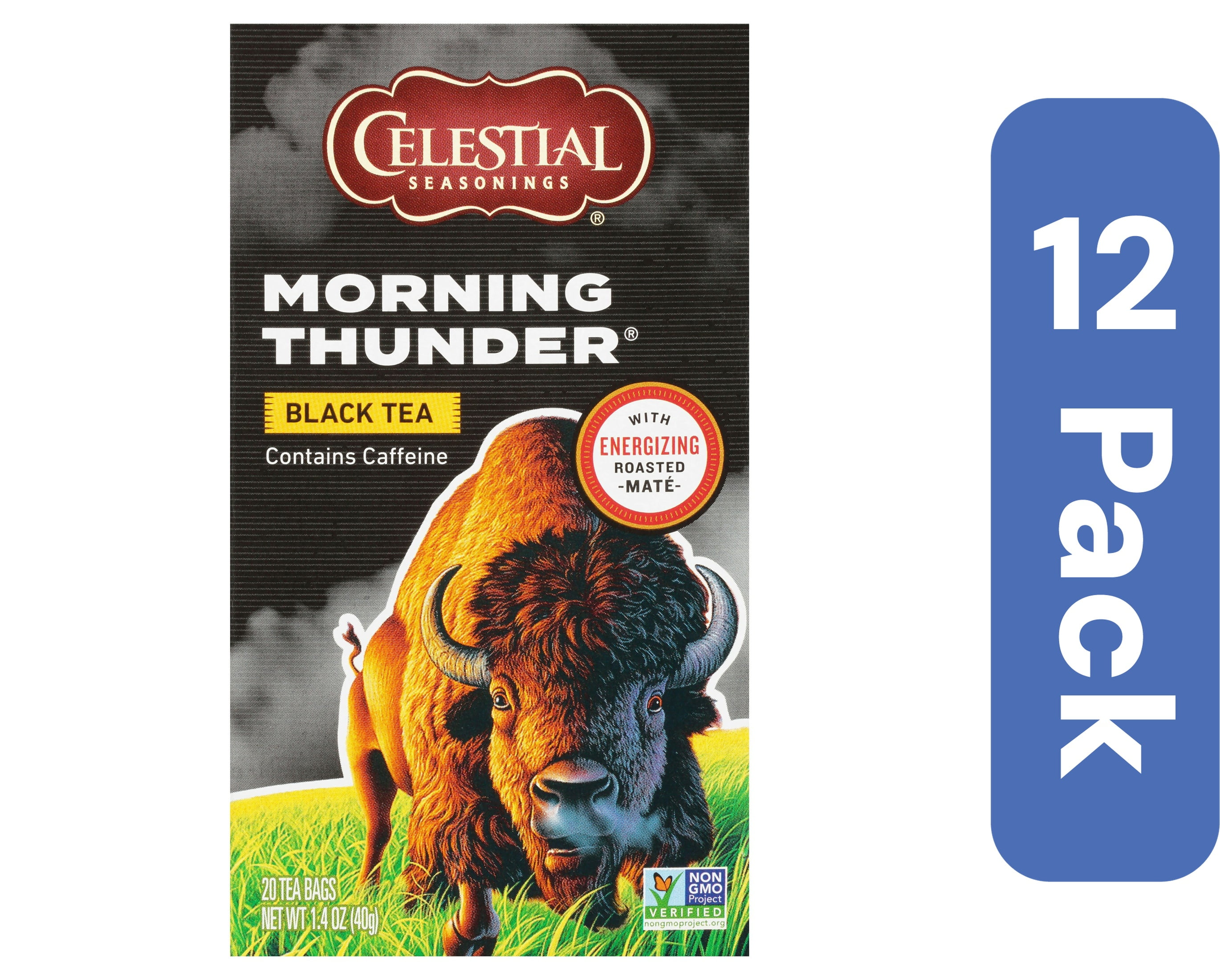 Celestial Seasonings Black Tea Morning Thunder 20 Bags (Pack of 12)