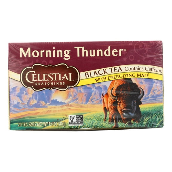 Celestial Seasonings Black Tea - Morning Thunder - 20 Bags Pack of 2