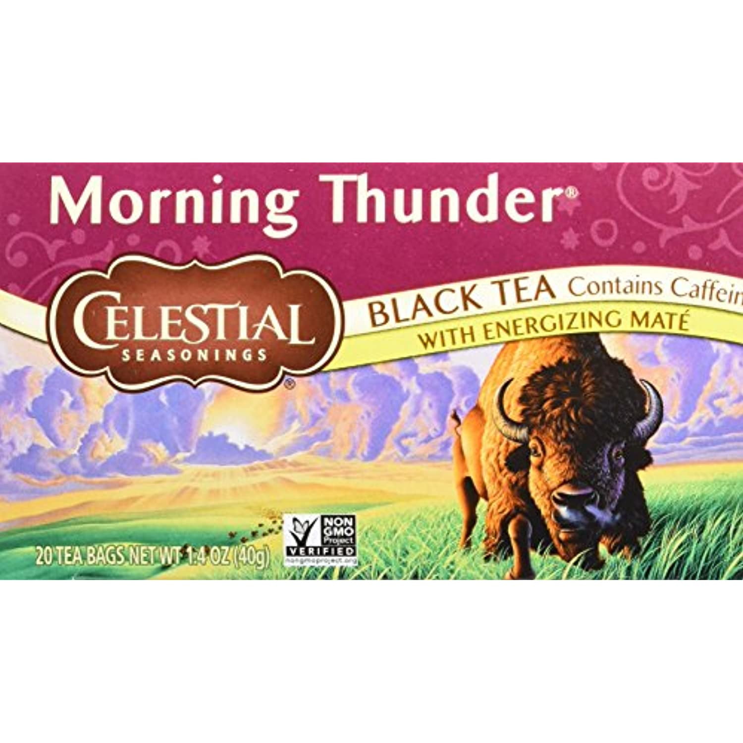Celestial Seasonings Black Tea Morning Thunder, 20Count (Pack Of 6