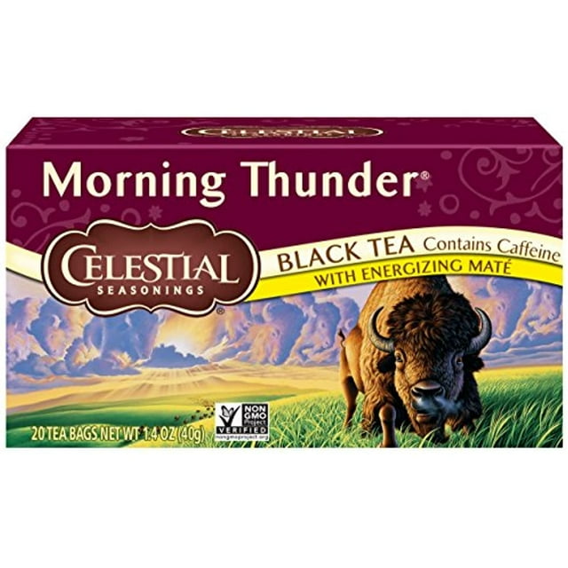 Celestial Seasonings Black Tea, Morning Thunder, 20 Count