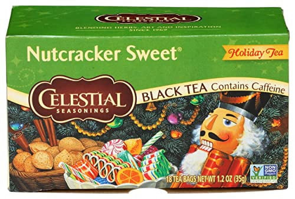 Celestial Seasonings Black Tea Nutcracker Sweet Holiday Tea Contains Caffeine - 20 Tea Bags, 6 Pack