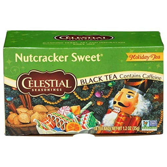 Celestial Seasonings Black Tea Nutcracker Sweet Holiday Tea Contains Caffeine - 20 Tea Bags, 6 Pack