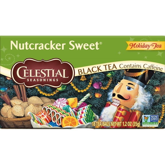 Celestial Seasonings Black Tea, XEF1Nutcracker Sweet, 18 Count (Pack of 6)