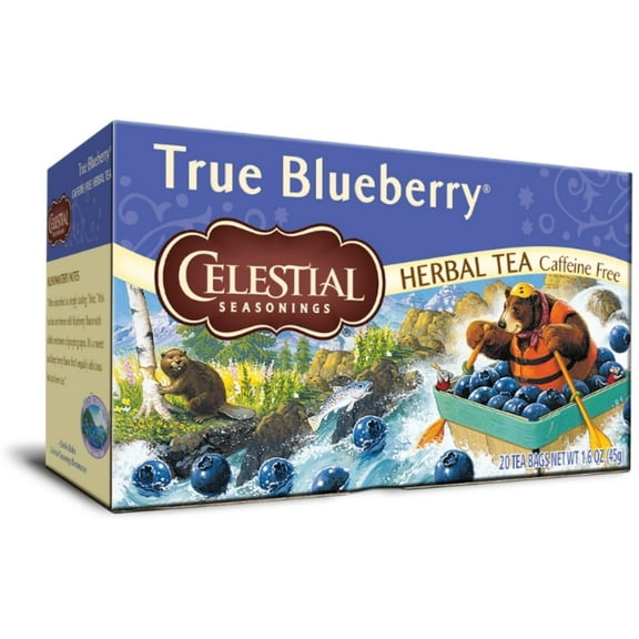 Celestial Seasonings Caffeine Free Herbal Tea, True Blueberry 20 ea (Pack of 3)