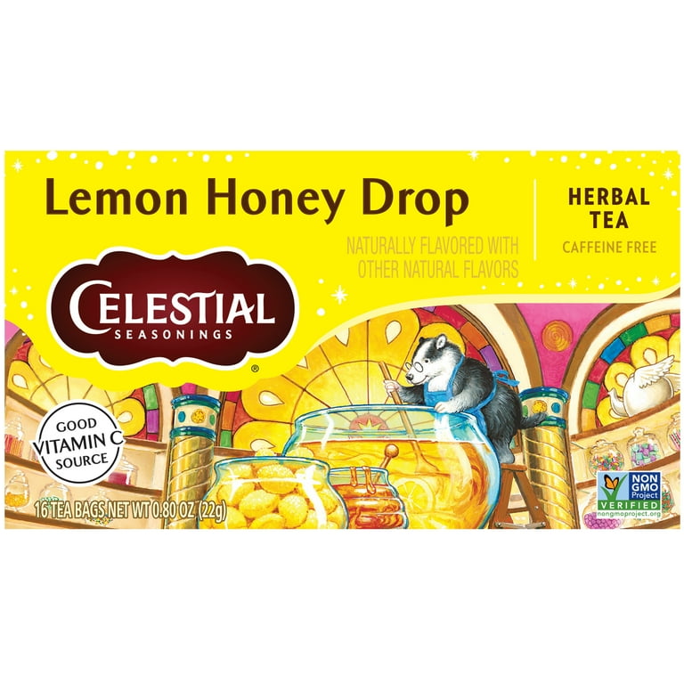 Celestial Seasonings Lemon Honey Drop Herbal Tea Bags 16 Count