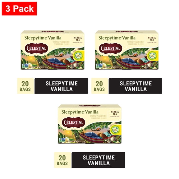 Celestial Seasonings Caffeine Free Sleepytime Herbal Vanilla Tea 20 ct - 3 Pack