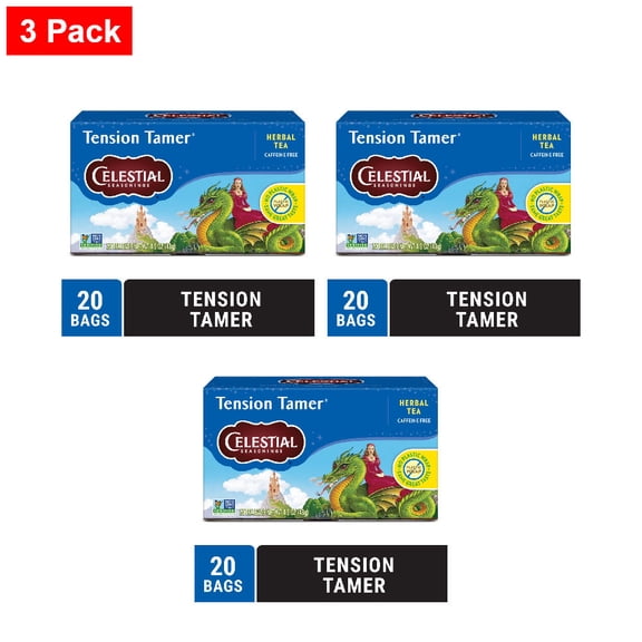 Celestial Seasonings Caffeine Free Tension Tamer Herbal Tea 20 ct - 3 Pack