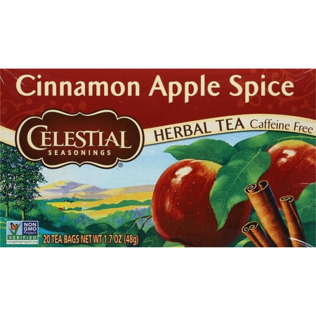 Celestial Seasonings Cinnamon Apple Spice Caffeine-Free Herbal Tea Bags, 20 Count