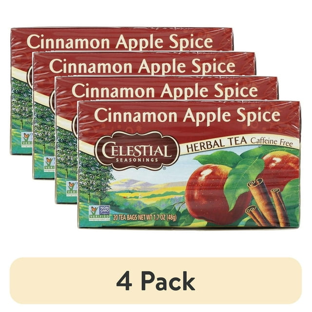 (4 pack) Celestial Seasonings Cinnamon Apple Spice CaffeineFree Herbal