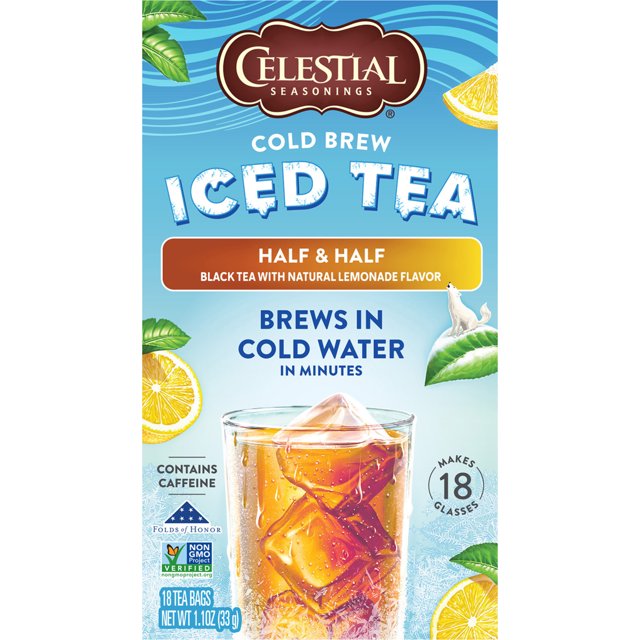 Celestial Seasonings Cold Brew Half & Half Lemonade Iced Black Tea Bags