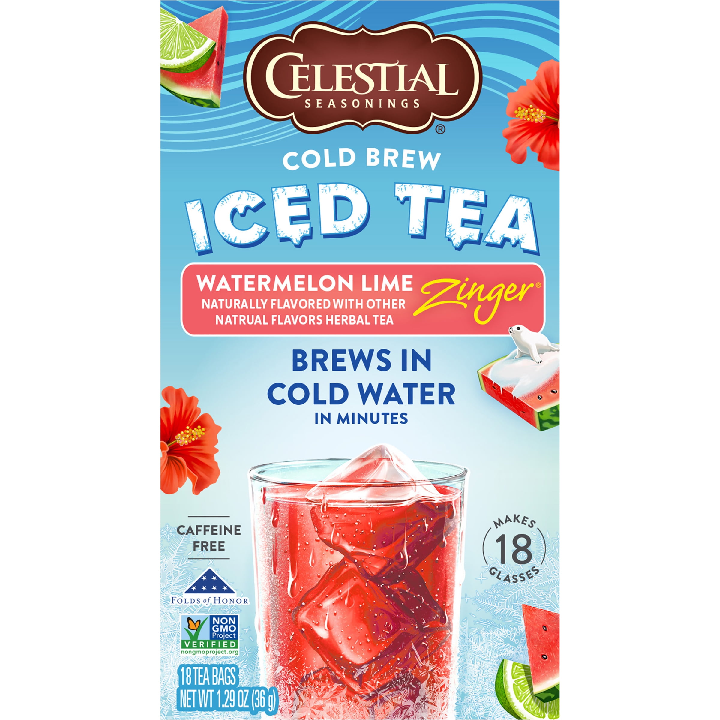 Celestial Seasonings Cold Brew Iced Tea Watermelon Lime Zinger ...