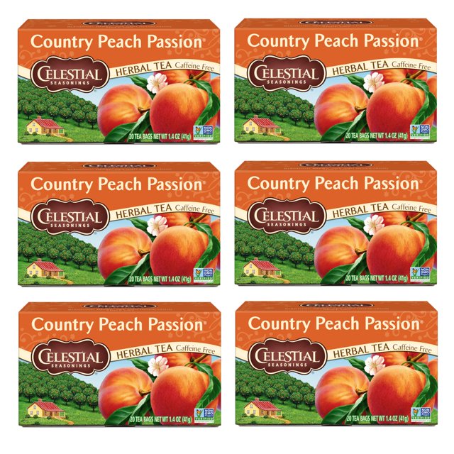 Celestial Seasonings Country Peach MMF7 Passion Herbal Tea, Caffeine