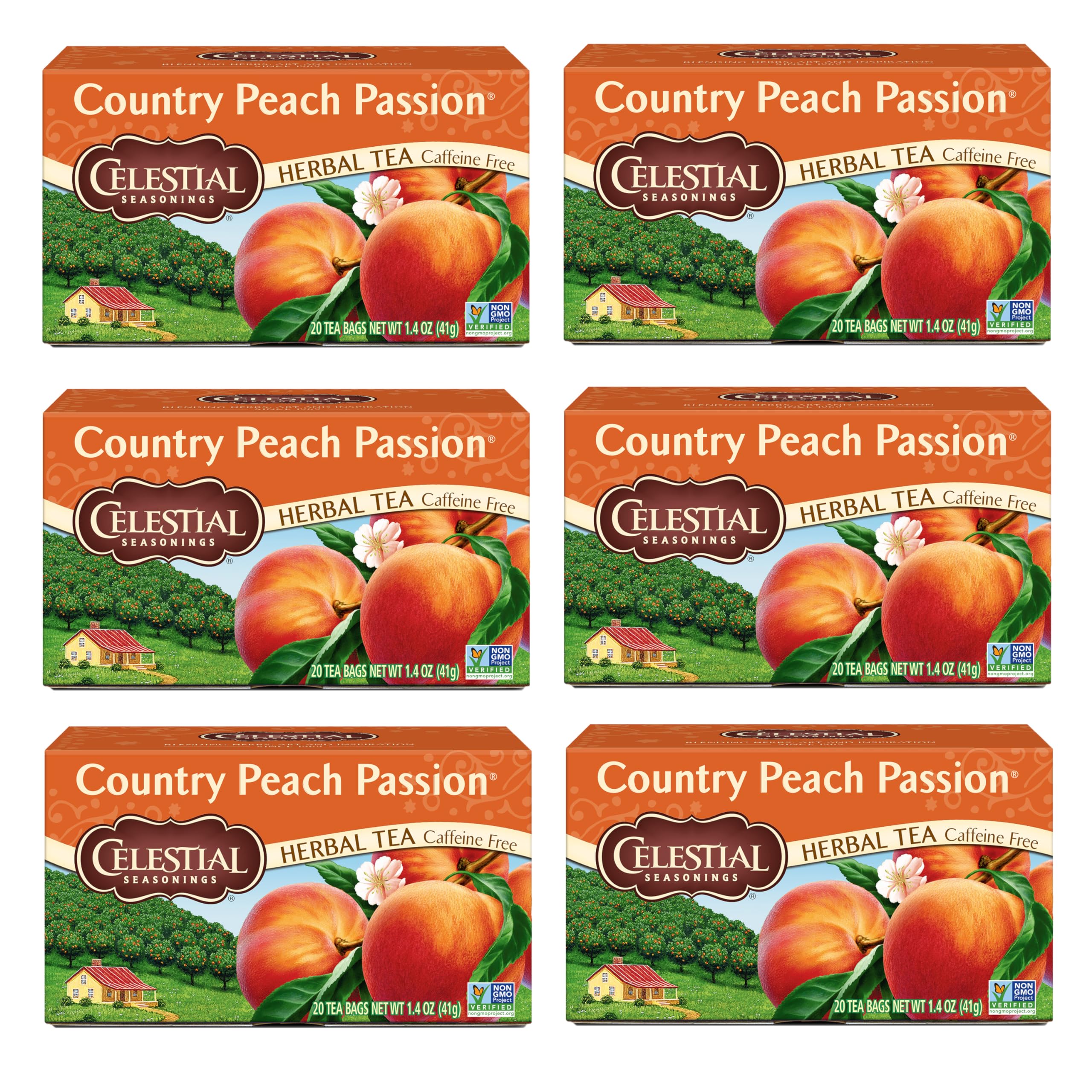 Celestial Seasonings Country Peach Passion Herbal Tea, Caffeine Free