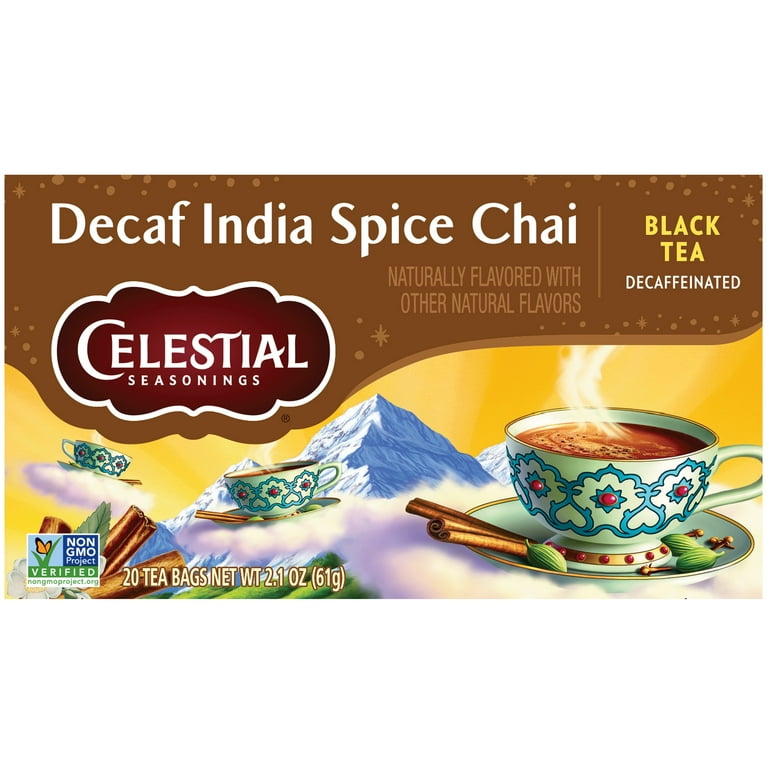 Celestial Seasonings Decaf India Spice Chai Black Tea Bags (20